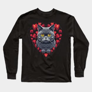 British Shorthair Valentine Day Long Sleeve T-Shirt